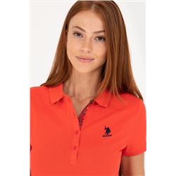 Kadın Kırmızı Basic Polo Yaka Tişört