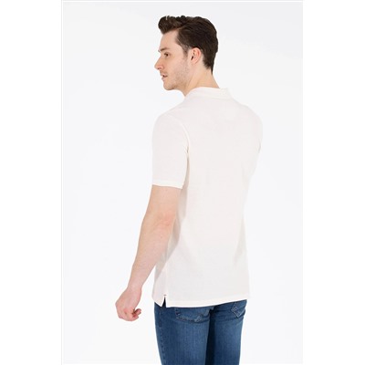 Erkek Krem Basic Polo Yaka Tişört
