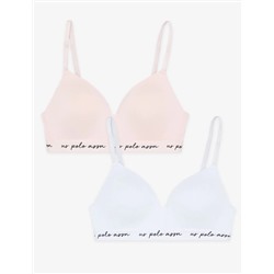 2PK WIRE FREE CLASP BACK BRAS WITH ADJUSTABLE STRAPS