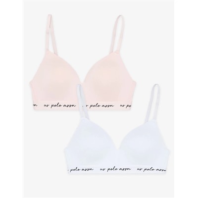 2PK WIRE FREE CLASP BACK BRAS WITH ADJUSTABLE STRAPS
