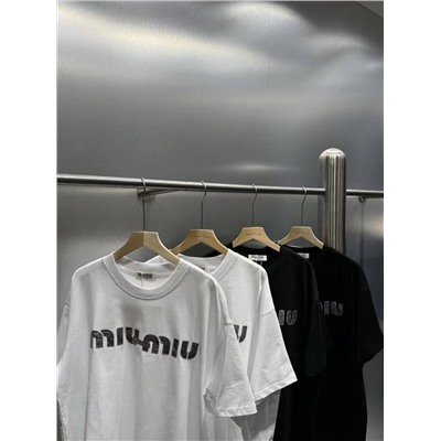 Футболка Miu Mi*u 🩷    Материал: плотный хлопок (330гр)