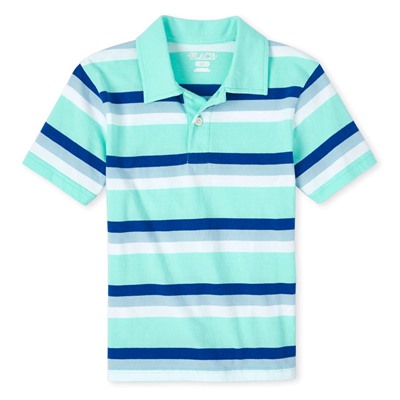 Boys Striped Jersey Polo