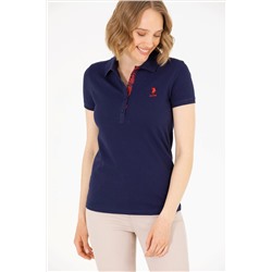 Kadın Lacivert Basic Polo Yaka Tişört
