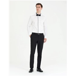 Beyaz Slim Fit Smokin Gömlek