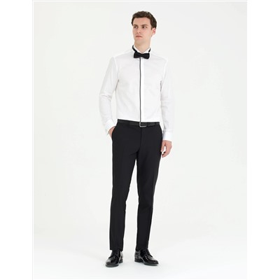 Beyaz Slim Fit Smokin Gömlek