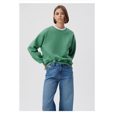 Mavi Bisiklet Yaka Yeşil Basic Sweatshirt 1610198-71842