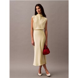 Matte Satin Midi Skirt