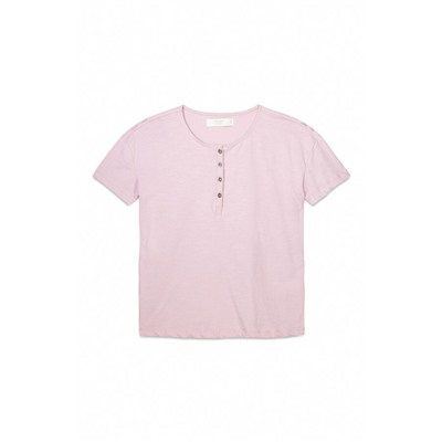 Camiseta lisa manga corta 100% algodón rosa