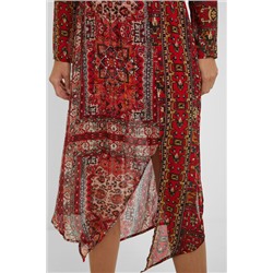 Vestido midi cenefas