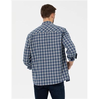 İndigo Comfort Fit Uzun Kollu Gömlek
