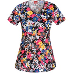 Dickies EDS Scrubs Fabulous Floral Print Top