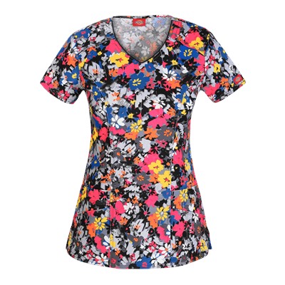 Dickies EDS Scrubs Fabulous Floral Print Top