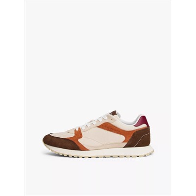 Mixed-Texture Suede Sneaker