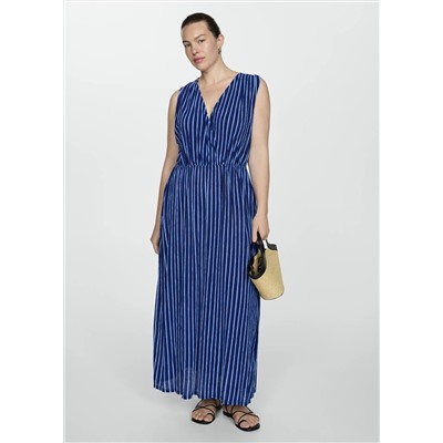 Vestido estampado rayas lazo