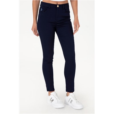 Kadın Lacivert Kanvas Toothpick Fit Pantolon