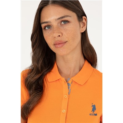 Kadın Turuncu Basic Polo Yaka Tişört