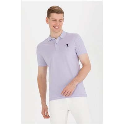 Erkek Lila Basic Polo Yaka Tişört