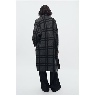 CHECK KNIT JACQUARD COAT
