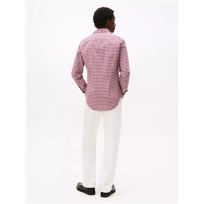 Slim Fit Stretch Gingham Oxford Shirt