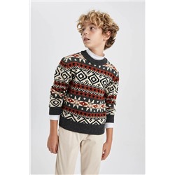 Defacto Erkek Çocuk Regular Fit Bisiklet Yaka Kazak B0468A823WN