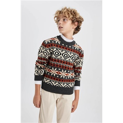 Defacto Erkek Çocuk Regular Fit Bisiklet Yaka Kazak B0468A823WN