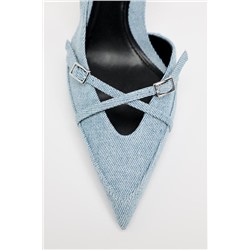 FEW ITEMS LEFT DENIM HIGH-HEEL SHOES