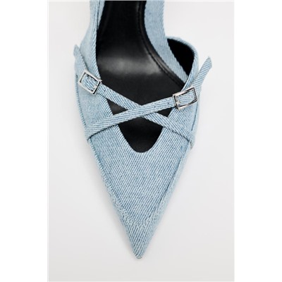 FEW ITEMS LEFT DENIM HIGH-HEEL SHOES