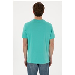 Erkek Regular Fit Bisiklet Yaka Mint Basic Tişört