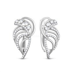 Серьги из серебра с фианитами родированные 925 пробы 11-1298