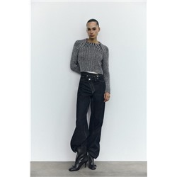 RIBBED KNIT CROPPED SWEATER