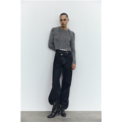 RIBBED KNIT CROPPED SWEATER