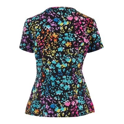 Dickies Xtreme STRETCH Scrubs Posey On Over the Rainbow Print Top