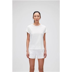 Bad Bear, Violet O-neck T-shirt Off-white Beyaz Basic Kadın Tişört