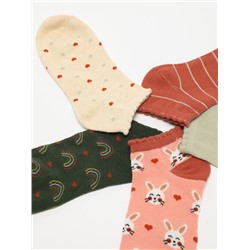 5-PACK OF PRINTED ANKLE SOCKS