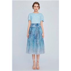 Falda bimateria Azul