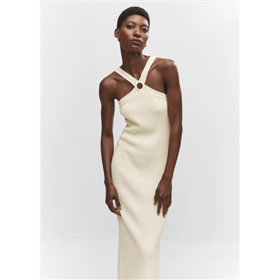 Vestido punto detalle aro