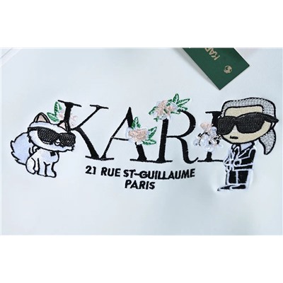 Пуловер с вышивкой и круглым вырезом  KARL LAGERFEL*D ОРИГИНАЛ!