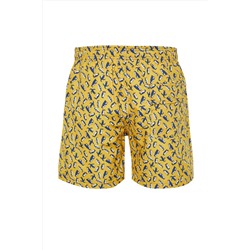 TRENDYOL MAN Sarı Standart Boy Penguen Desenli Deniz Şortu TMNSS24DS00022