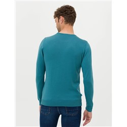 Petrol Slim Fit Bisiklet Yaka Basic Triko Kazak