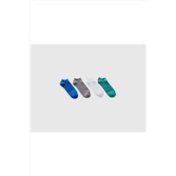 United Colors of Benetton Unisex Mix 4lü Logolu Düz Patik Çorap 623P6AO3H21J1-916