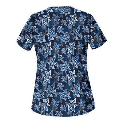 UA Right Angle Navy Print Scrub Top