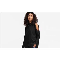 COLD SHOULDER BUTTON THROUGH TOP