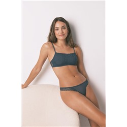Tanga encaje cintura verde