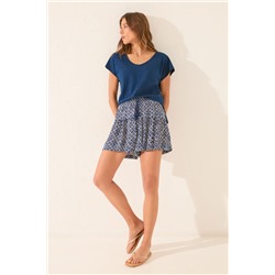 Pantalón corto estampado sello azul