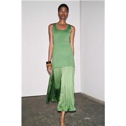 PLEATED KNIT COMBINATION DRESS
