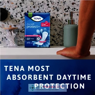 Tena Discreet Protect+ Maxi 12 Serviettes Absorbantes