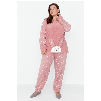 Trendyol Curve Pudra Welsoft Pijama Takımı TBBAW23AI00025