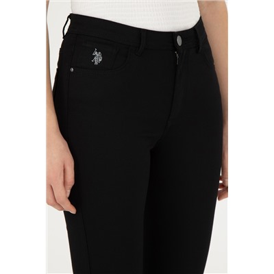 Kadın Siyah Toothpick Fit Kanvas Pantolon