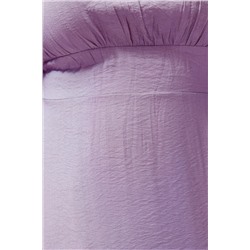 Lila Kare Yaka Eteği Fırfırlı Balon Kol Maxi Dokuma Elbise TBBSS24AH00066