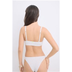 Sujetador top algodón copas extraíbles gris